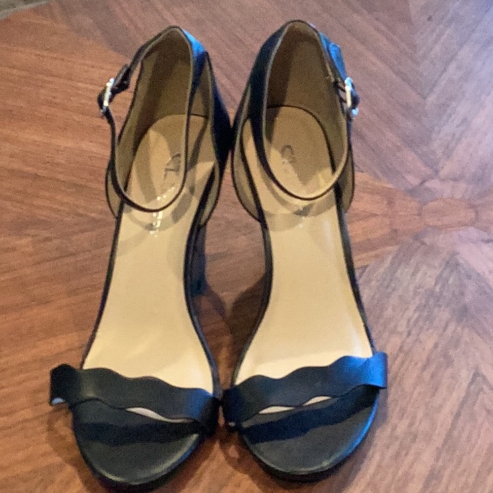 CL by Chinese Laundry Black Ankle Strap Heels